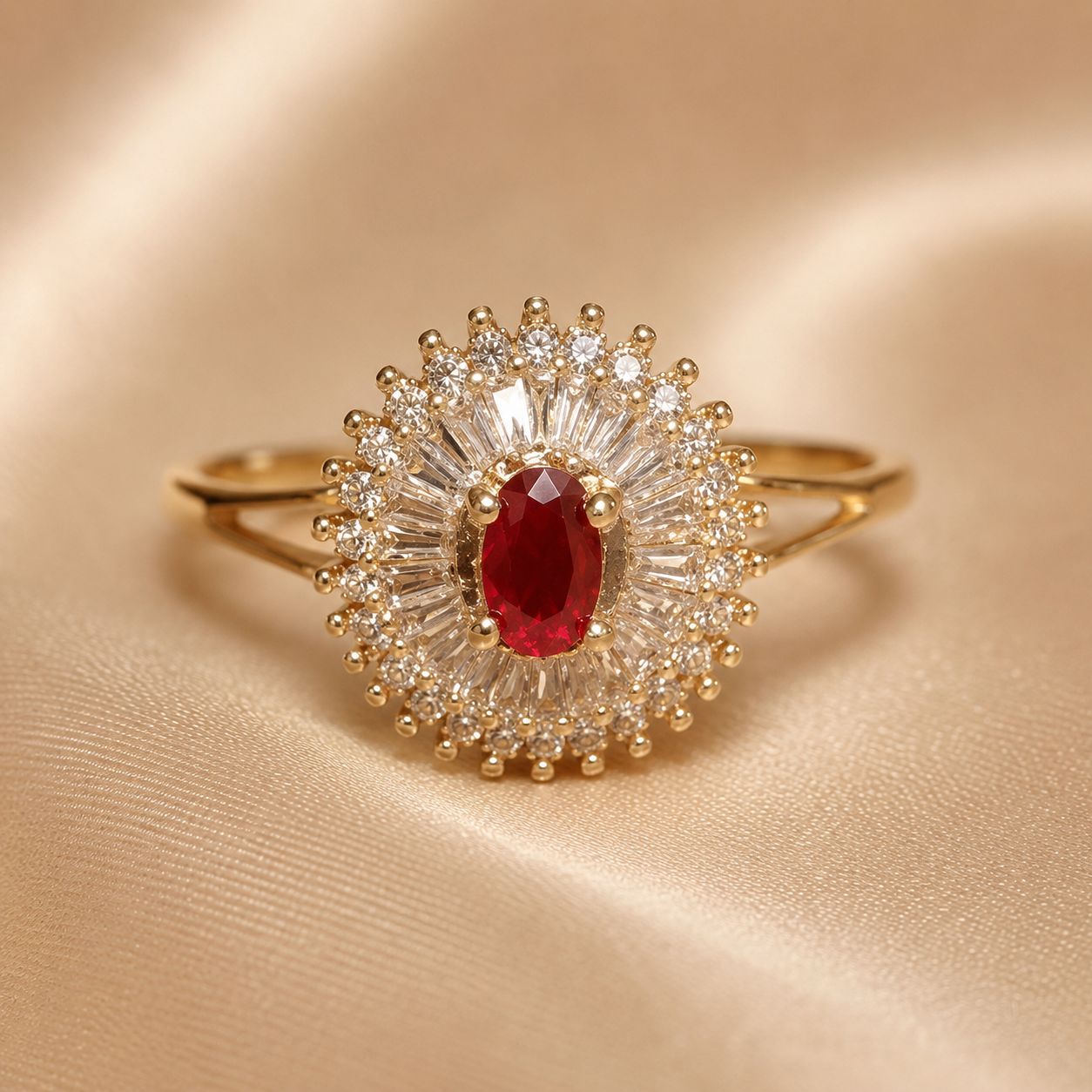 Ruby Crown Adjustable Ring