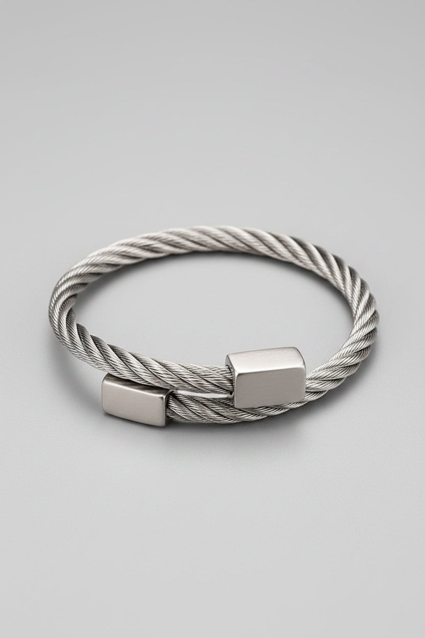 Stainless Steel Cable Cuff Bracelet