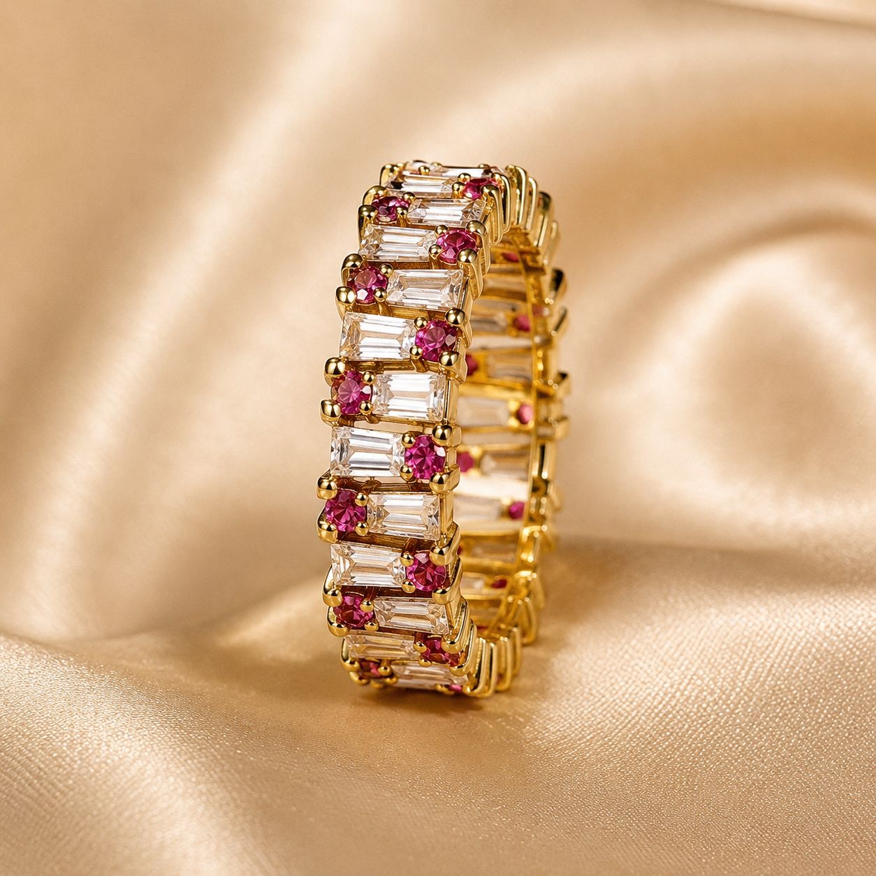 Ruby Gleam Adjustable Ring