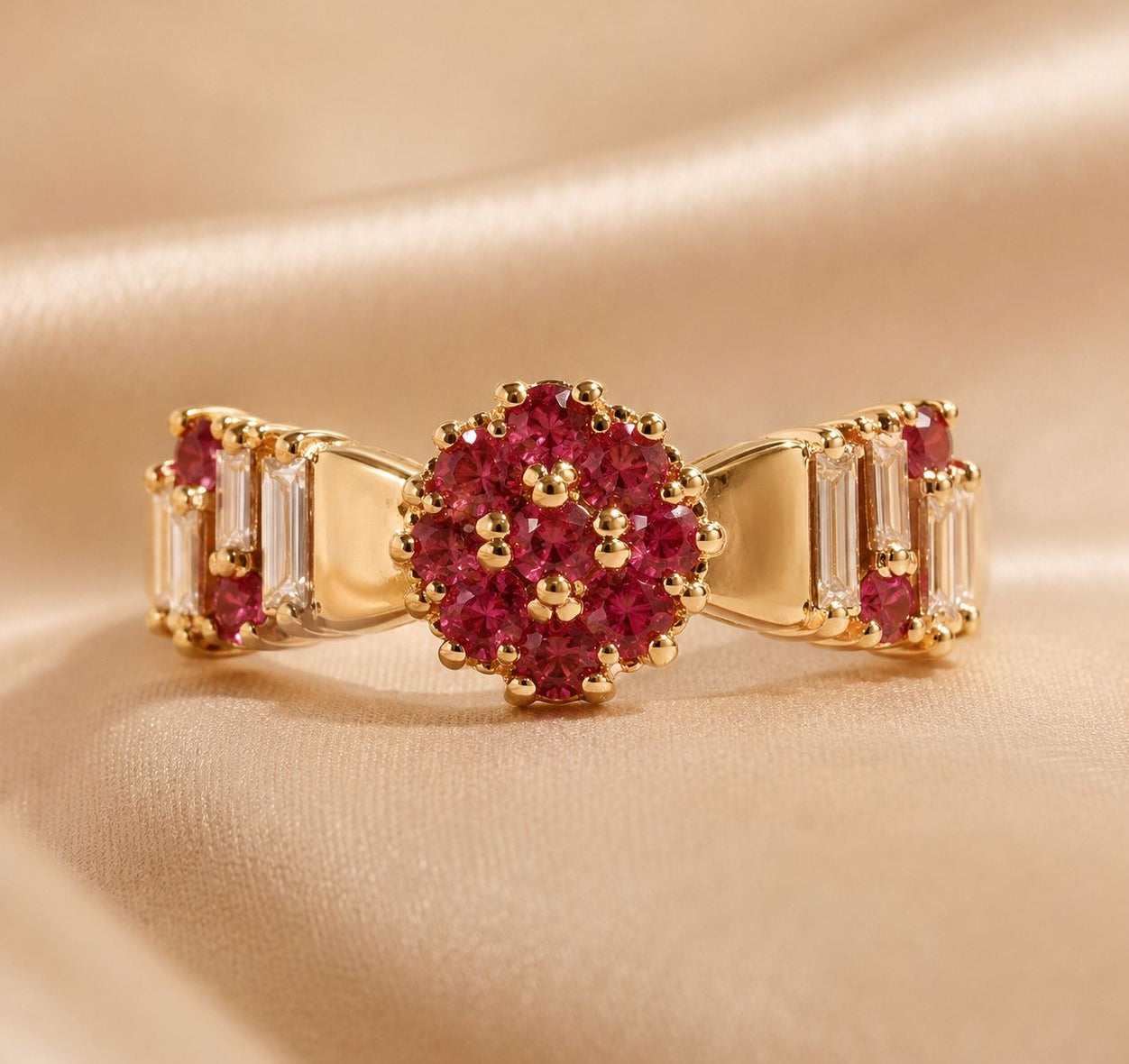 Ruby Bloom Adjustable Ring