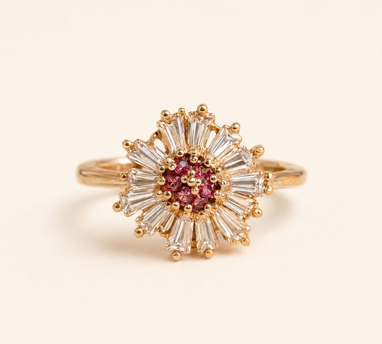 Ruby Daisy Adjustable Ring
