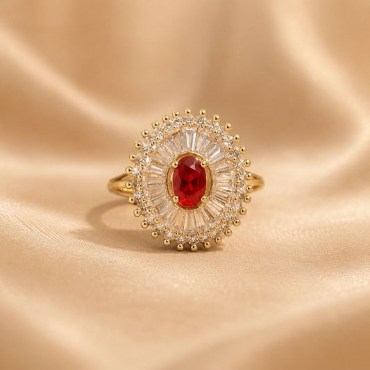 Ruby Crown Adjustable Ring