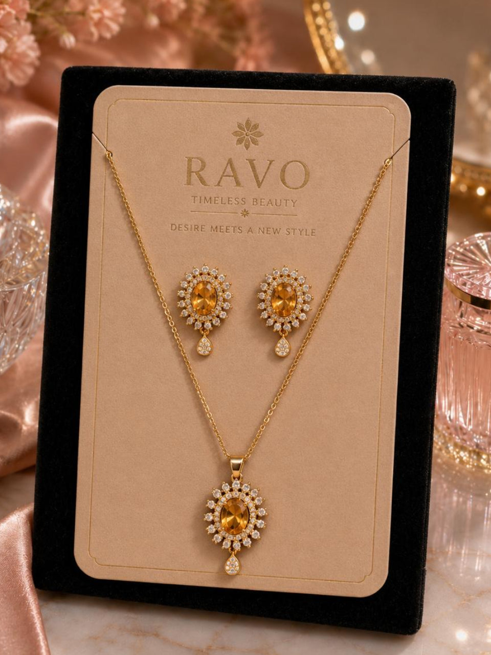 Amber Glow Necklace Set