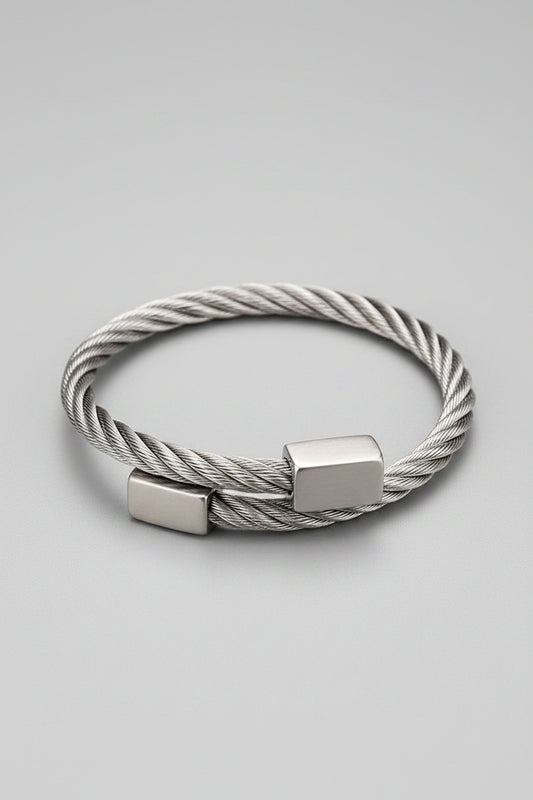 Stainless Steel Cable Cuff Bracelet