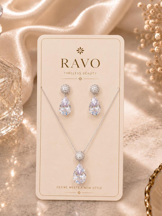 Crystal Drop Necklace Set