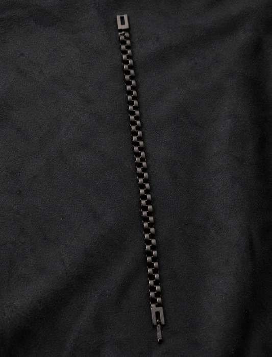 Men's Matte Black Stainless Steel Chain Bracelet – Minimalist Link Design